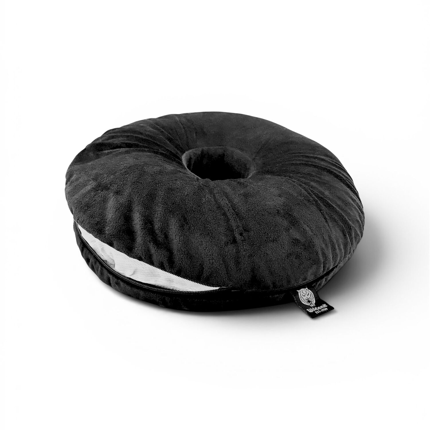 Coussin de piercing noir Wildcat Coussin de piercing noir, rond en polyester sur fond blanc