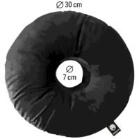 Coussin de piercing Wildcat noir 30 cm Coussin de piercing rond noir en polyester avec un diamètre de 30 cm, étiquette logo Wildcat visible