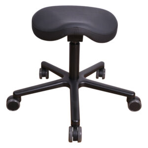 Chaise de travail T4 Gentleman noire en simili cuir sur fond blanc