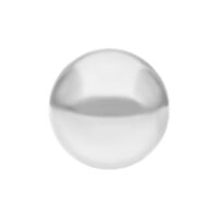 Boule en titane plaquée or blanc, 3-5 mm Boule brillante en or blanc sur fond blanc