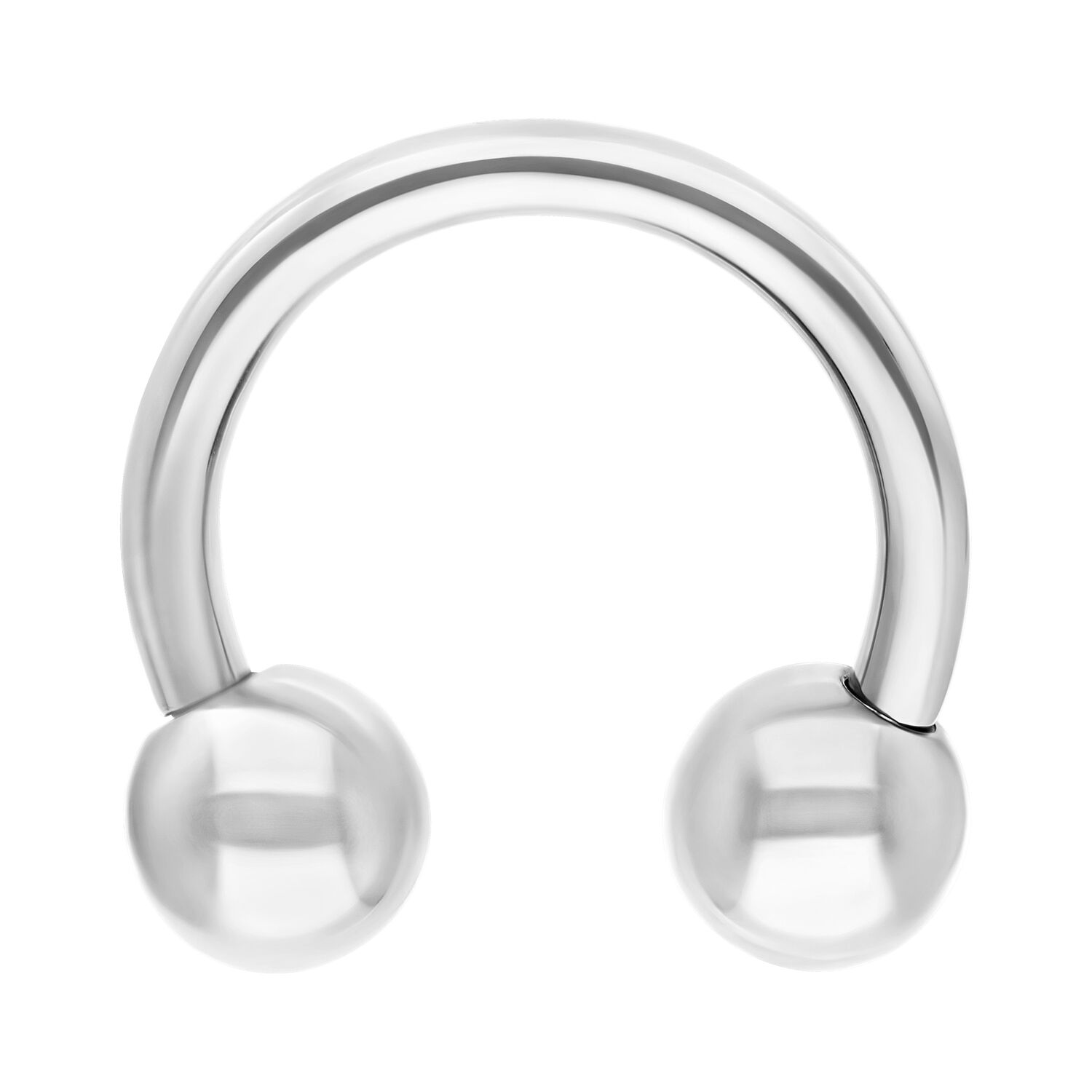 Barbell circulaire en titane argenté Barbell circulaire argenté brillant en titane sur fond blanc