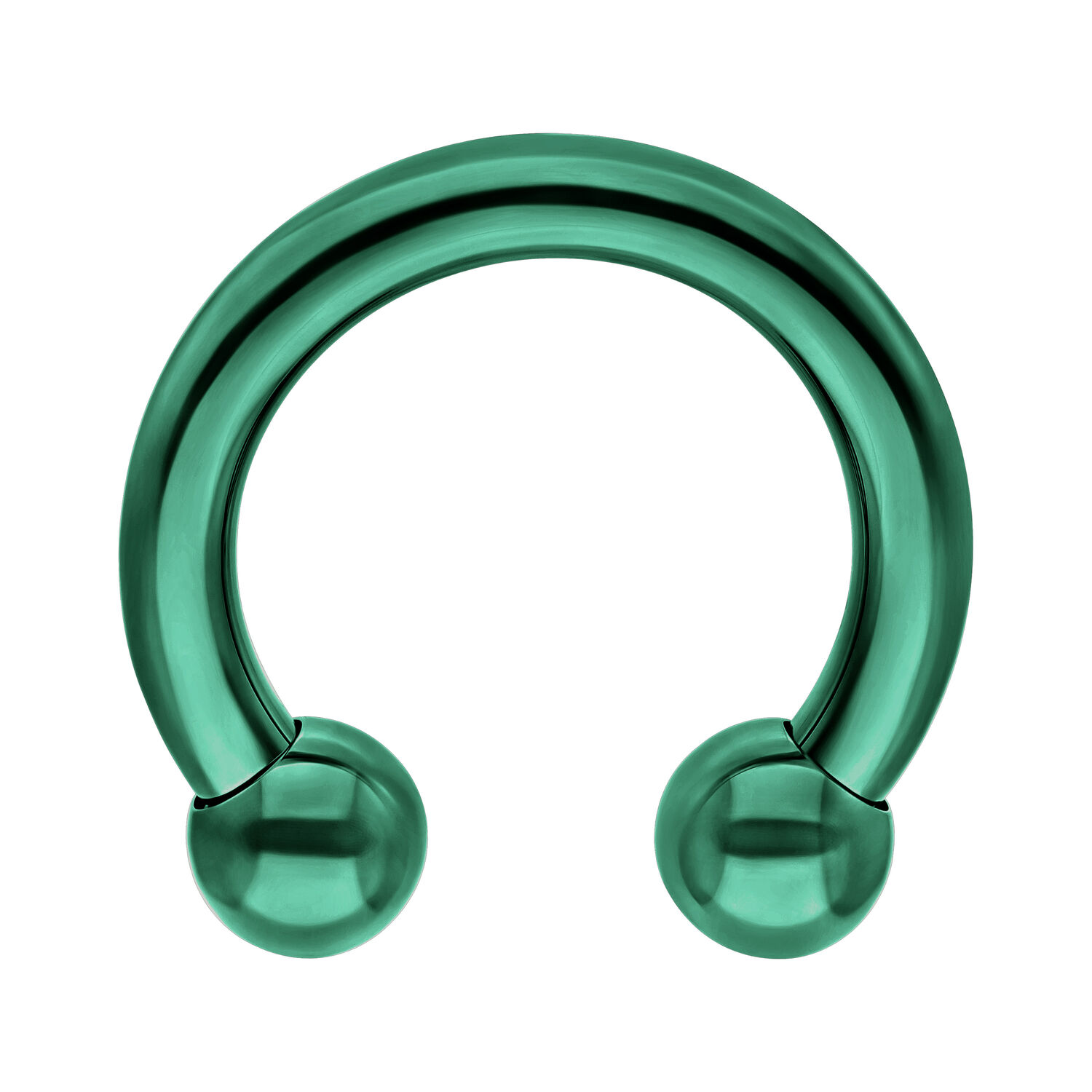 Barbell circulaire vert foncé en titane Barbell circulaire vert foncé en titane avec surface brillante sur fond blanc