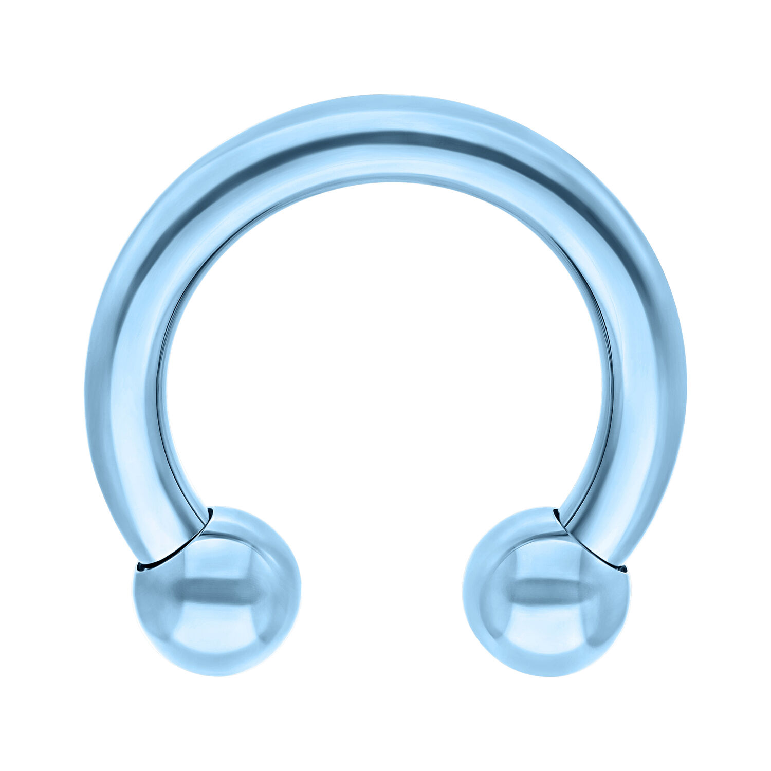 Piercing Circulaire Barbell en Titane Bleu Clair Barbell Circulaire Bleu Clair en Titane sur fond blanc