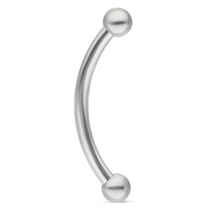 Piercing banane en titane argenté sur fond blanc