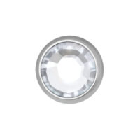 Embout en titane argenté avec pierre claire, taille 3,2 mm