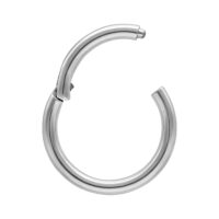 Anneau articulé argenté 1,0 mm x 11,0 mm Anneau articulé argenté en titane avec une épaisseur de 1,0 mm et un diamètre intérieur de 11,0 mm sur fond blanc