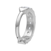 Clicker en cristal argenté Grande 1,2mm Anneau de piercing argenté avec cristal, épaisseur 1,2mm, diamètre intérieur 8,0mm