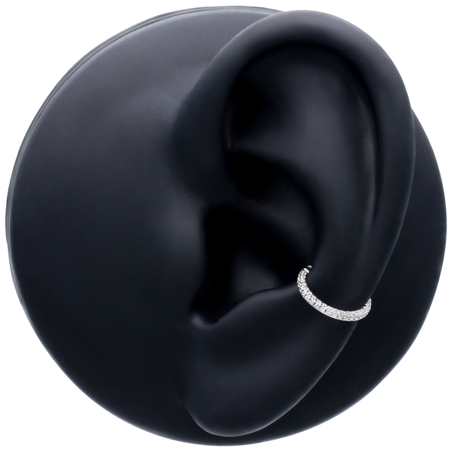 Clicker à Multicristaux à 3 côtés en argent dans un modèle d'oreille noire