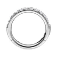 Clicker à Cristaux Double Rangée en argent sur fond blanc