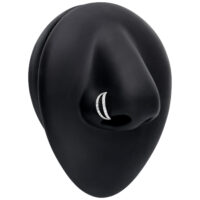 Clicker à Cristaux Double Rangée en Argent sur tête de mannequin noir