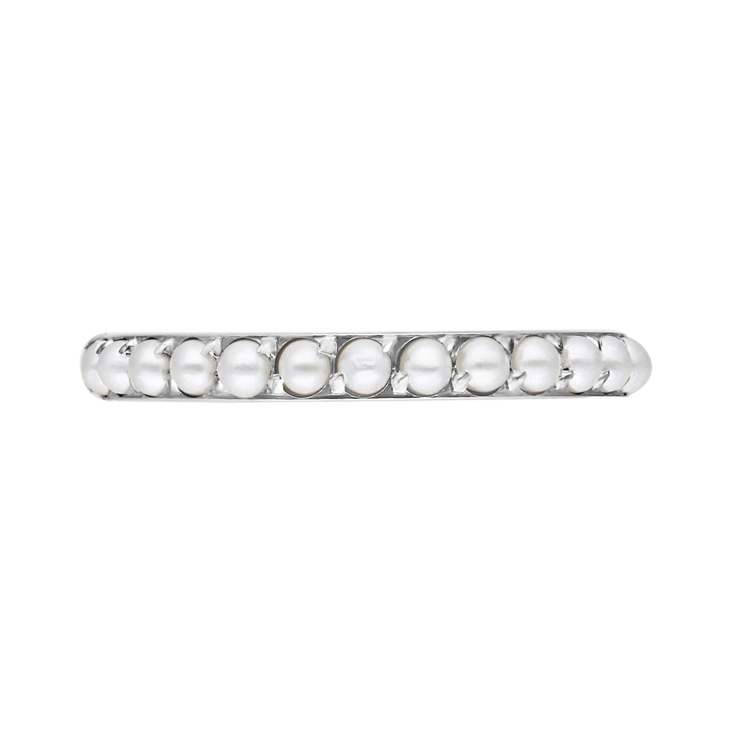 Piercing Pearl Clicker argenté avec un diamètre intérieur de 6,0 mm sur fond blanc