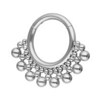 Clicker Piercing en Titane Argenté Bubble Clicker septum argenté avec design à bulles en titane, sur fond blanc