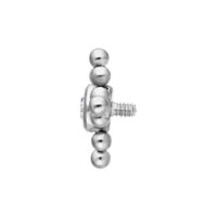 Embout en titane argenté avec boule de 2,5 mm sur fond blanc