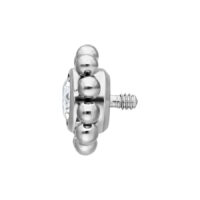 Embout Fleur Cristal Titane argenté avec boule de 2,5 mm
