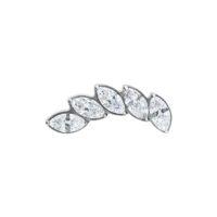Aphrodite embout argent avec cristaux (L) Embout Aphrodite argenté avec pierres cristallines sur fond blanc