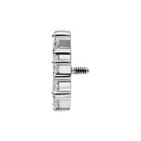 Embout en titane pour filetage interne, argent Embout en titane argenté avec filetage externe sur fond blanc