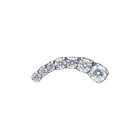 Embout de piercing en titane argenté avec cristaux Embout argenté en titane avec cristaux clairs sur fond blanc
