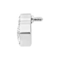 Embout en titane avec cristal pour piercings Embout en titane argenté avec cristal et filetage externe