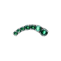 Embout de piercing émeraude gauche Embout de piercing en titane avec cristaux émeraude, orienté à gauche