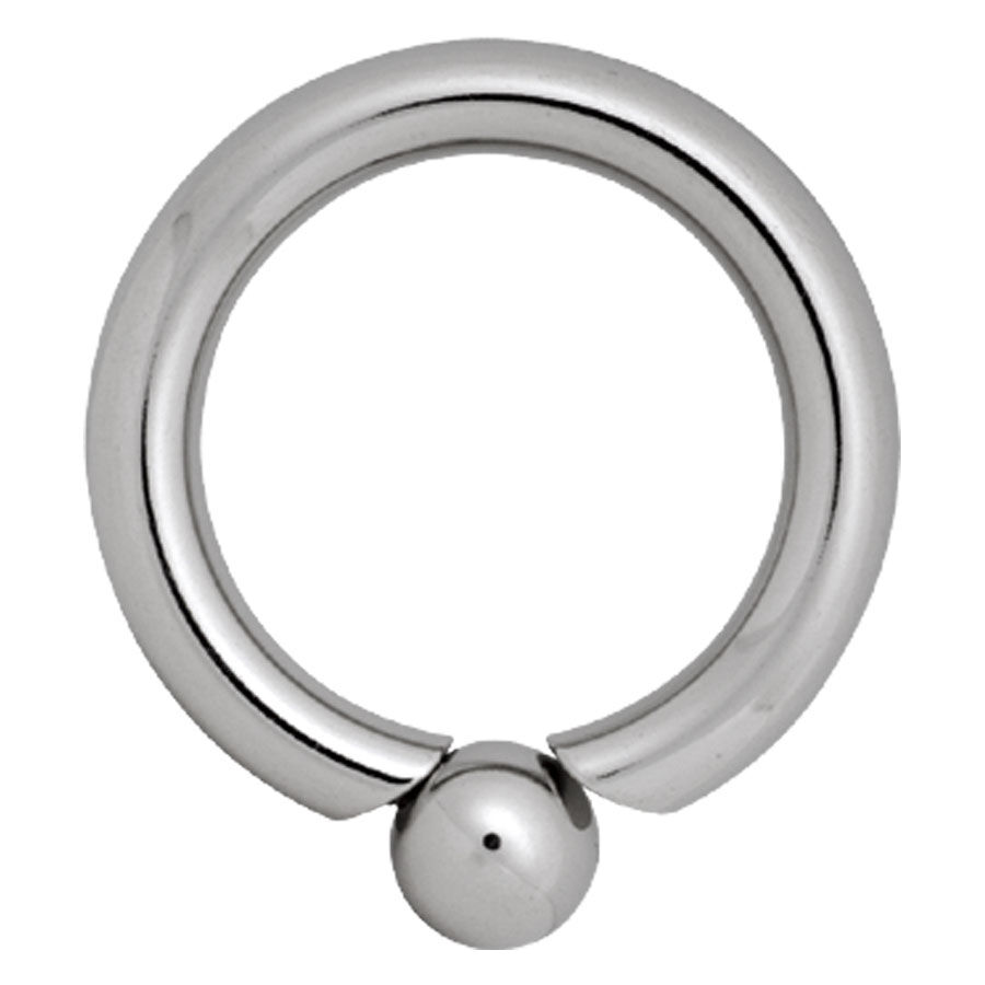 Anneau à bille vissable Titan Highline® en argent Anneau de piercing en titane argenté avec bille vissable sur fond blanc