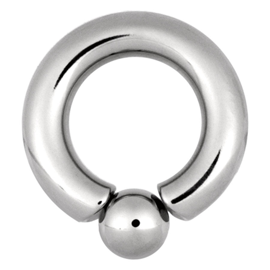 Anneau à bille à visser Titan Highline® en argent Anneau à bille à visser Titan Highline® argenté sur fond blanc