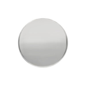 Embout rond en titane argenté sur fond blanc