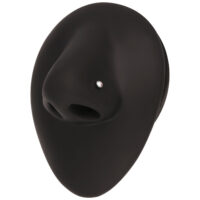 Clou de nez noir avec cristal Clou de nez noir, ovale avec petit cristal, fond de studio blanc