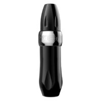Xion Pen Gunmetal en argent élégant Machine à tatouer Xion Pen argentée sur fond blanc