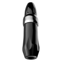 Xion Pen Gunmetal en argent de Wildcat Machine à tatouer Xion Pen argentée sur fond blanc