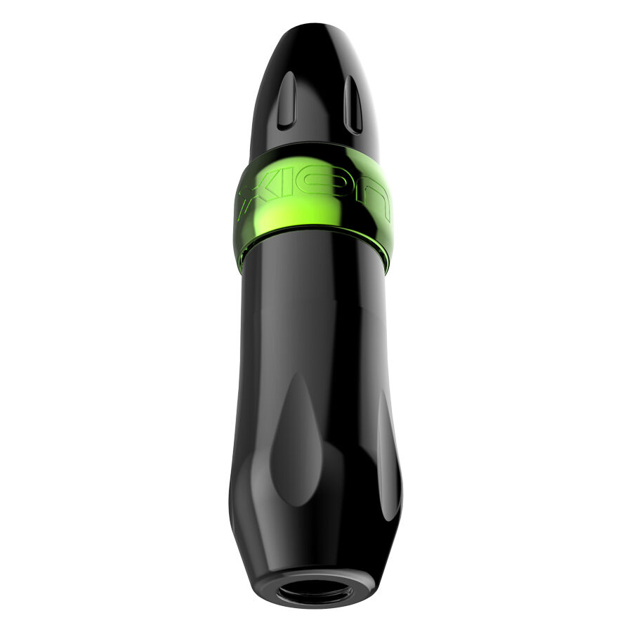 Xion Pen Kryptonite en vert clair Stylo Xion Pen Kryptonite noir avec anneau vert clair sur fond blanc