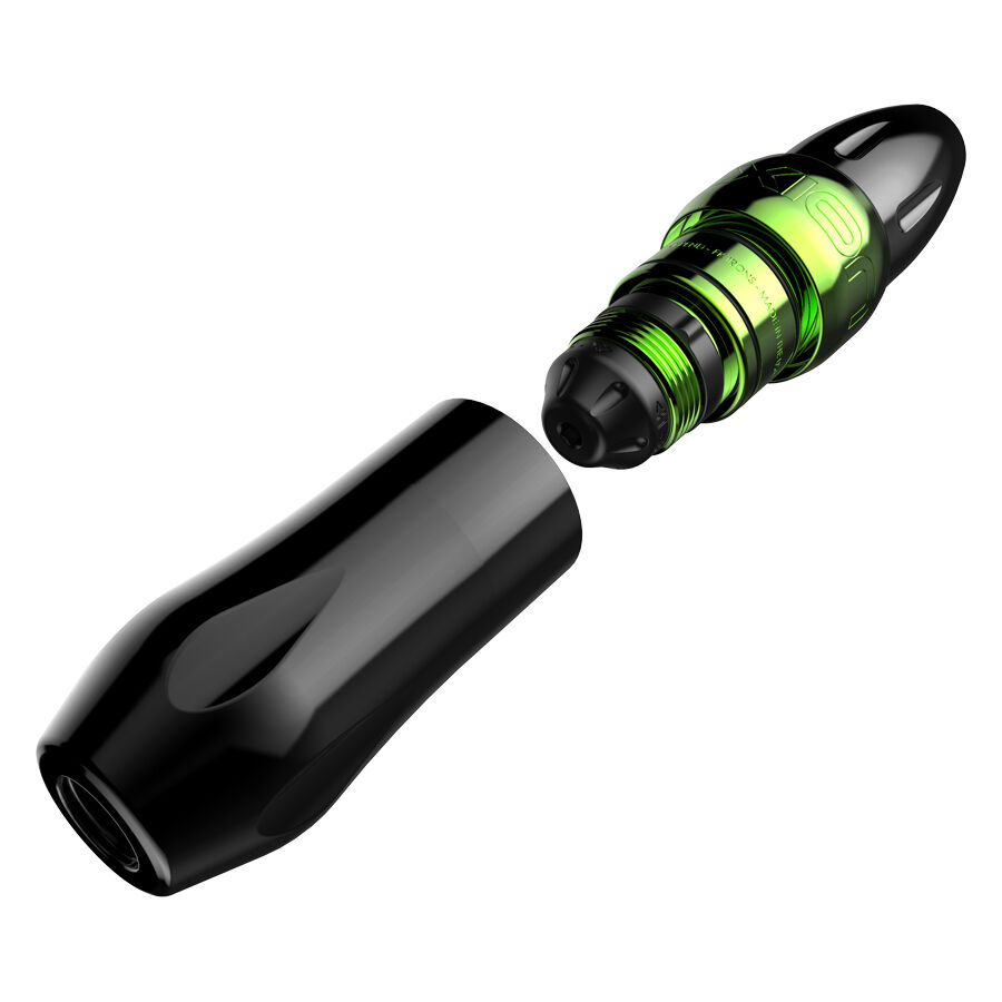 Stylo de tatouage Xion Pen Kryptonite vert clair Xion Pen Kryptonite vert clair avec poignée noire sur fond blanc