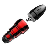 Xion Pen Rouge Noir Machine à tatouer Xion Pen noir et rouge en aluminium sur fond blanc