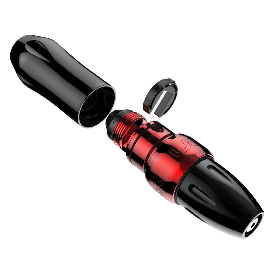 Xion Pen Rouge Noir en Aluminium Xion Pen noir et rouge en aluminium sur fond blanc