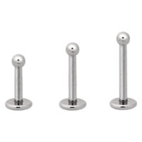 Labret Caviar en titane argenté Labrets Caviar en titane argenté sur fond blanc