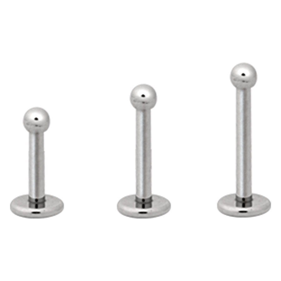 Labret Caviar en titane argenté Labrets Caviar en titane argenté sur fond blanc