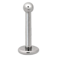 Labret en titane argenté avec boule Labret argenté en titane avec boule sur fond blanc