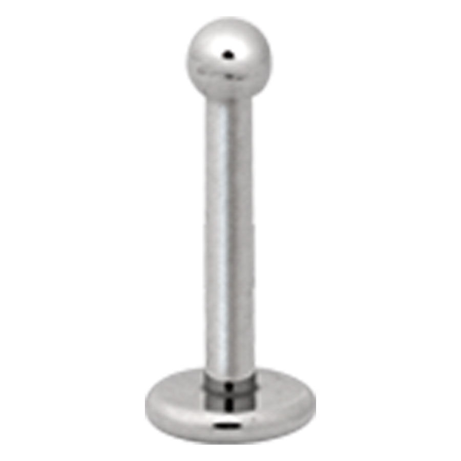Labret en titane argenté avec boule Labret argenté en titane avec boule sur fond blanc