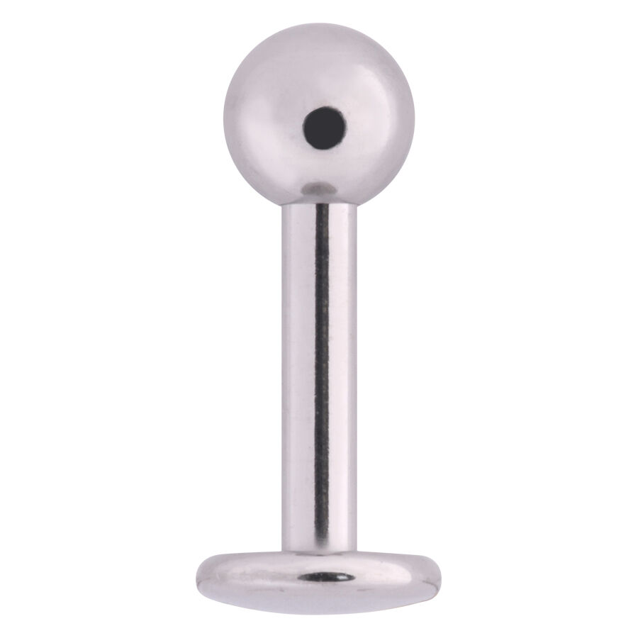 Stud Labret en Titane Argenté pour Helix & Conch Stud Labret argenté en titane avec filetage externe sur fond blanc