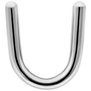 Piercing en U en titane grade 23 argenté sur fond blanc