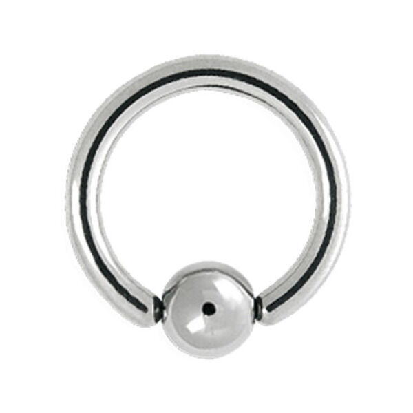 Clip en anneau boule en titane argenté, 6-14 mm Clip en anneau boule en titane argenté sur fond blanc