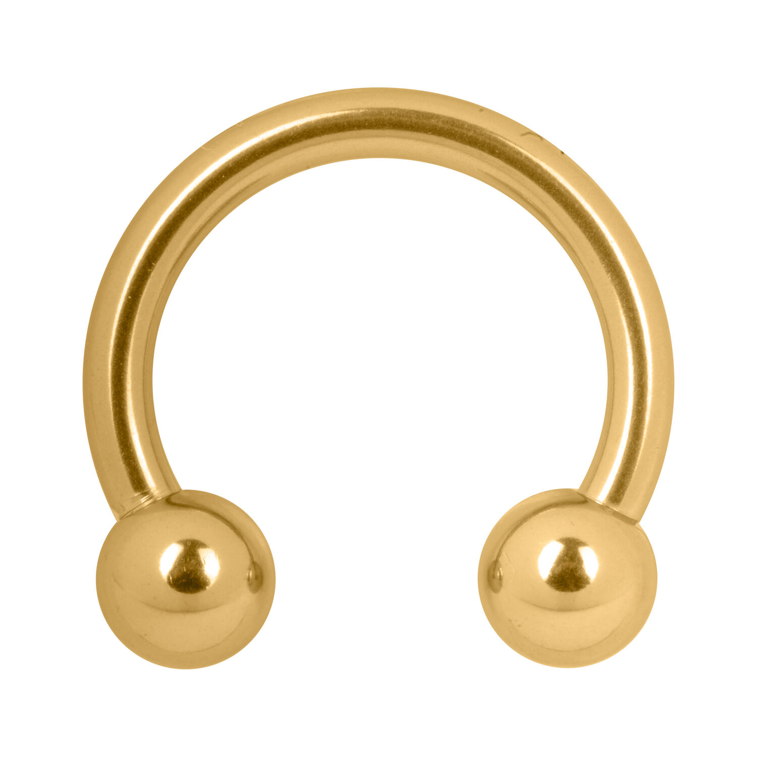 Barbell circulaire doré 1,2 mm, 7,0 mm Barbell circulaire doré avec filetage externe, 1,2 mm d'épaisseur, 7,0 mm de diamètre intérieur