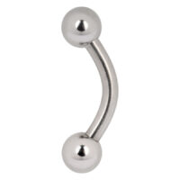Bananabell standard en titane, argent Bananabell argenté en titane avec deux boules sur fond blanc
