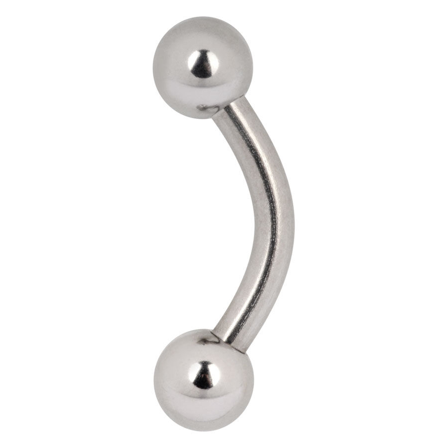 Bananabell standard en titane, argent Bananabell argenté en titane avec deux boules sur fond blanc