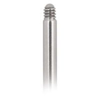 Micro Titan Labret mit Außengewinde, Argent Labret en argent en titane avec filetage externe sur fond blanc