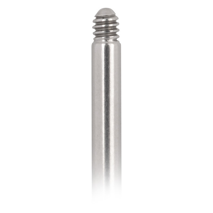 Micro Titan Labret mit Außengewinde, Argent Labret en argent en titane avec filetage externe sur fond blanc