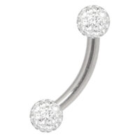 Micro Multi Bijou, cristal clair, boule 3 mm Piercing en titane argenté avec boules cristallines sur fond blanc