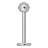 Micro Labret en titane argenté avec boule Micro Labret en titane argenté avec boule sur fond blanc