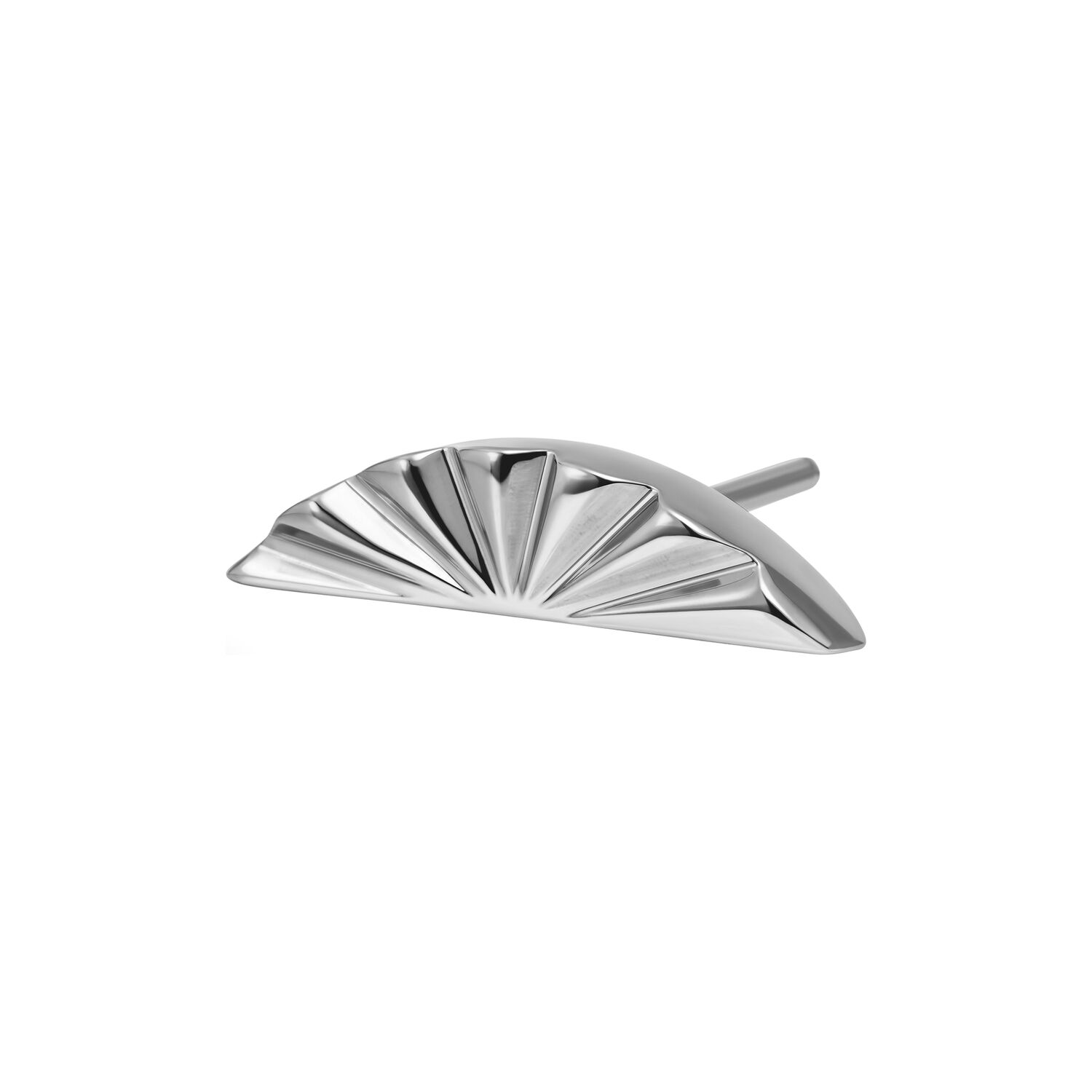 Embout Riffle demi-ovale, titane, argent Embout Riffle demi-ovale en titane argenté sur fond blanc