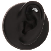 Embout de piercing demi-cercle argenté rainuré Fausse oreille noire avec embout de piercing demi-cercle argenté