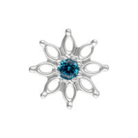 Embout Aqua Bloom Cristal Turquoise Embout Aqua Bloom avec cristal turquoise en forme de fleur, titane